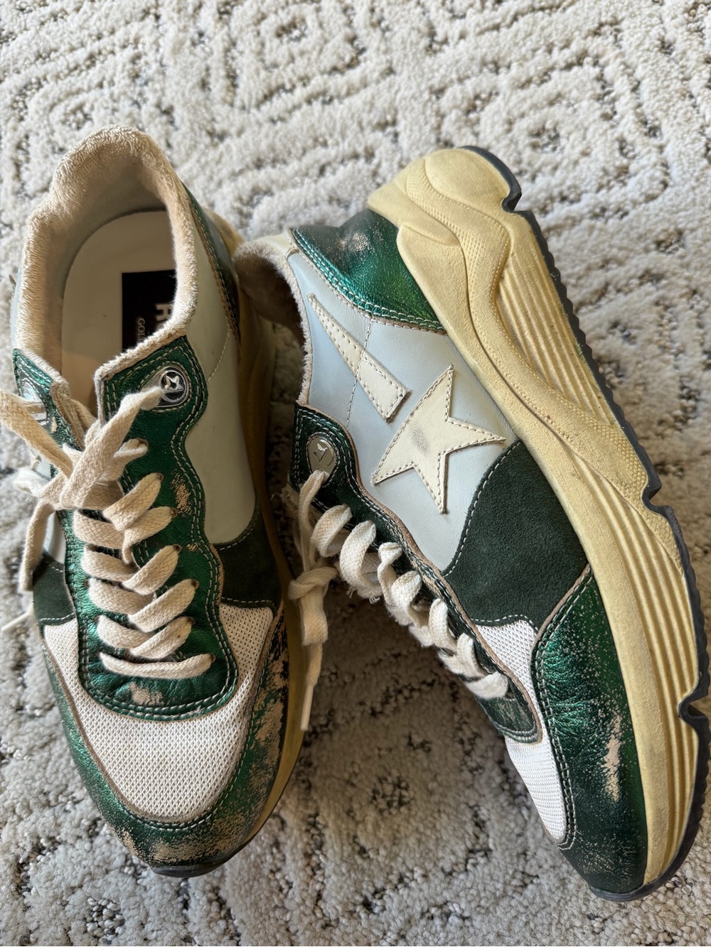 Golden Goose Wmns Running Sole 'Metallic Green'  Sz 38 - Picture 7 of 10